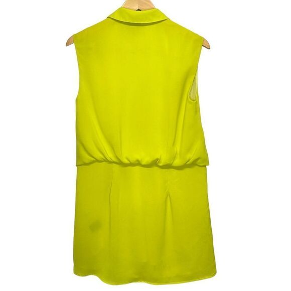 I. Madeline Lemon 🍋 Green Blouson Mini Sleeveless Dress Size Small - Picture 3 of 10